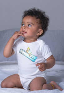 Babybody mit Firmenlogo bepanthen bayer