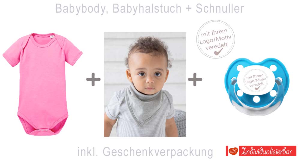 Babybody Set 3-teilig mit Logo