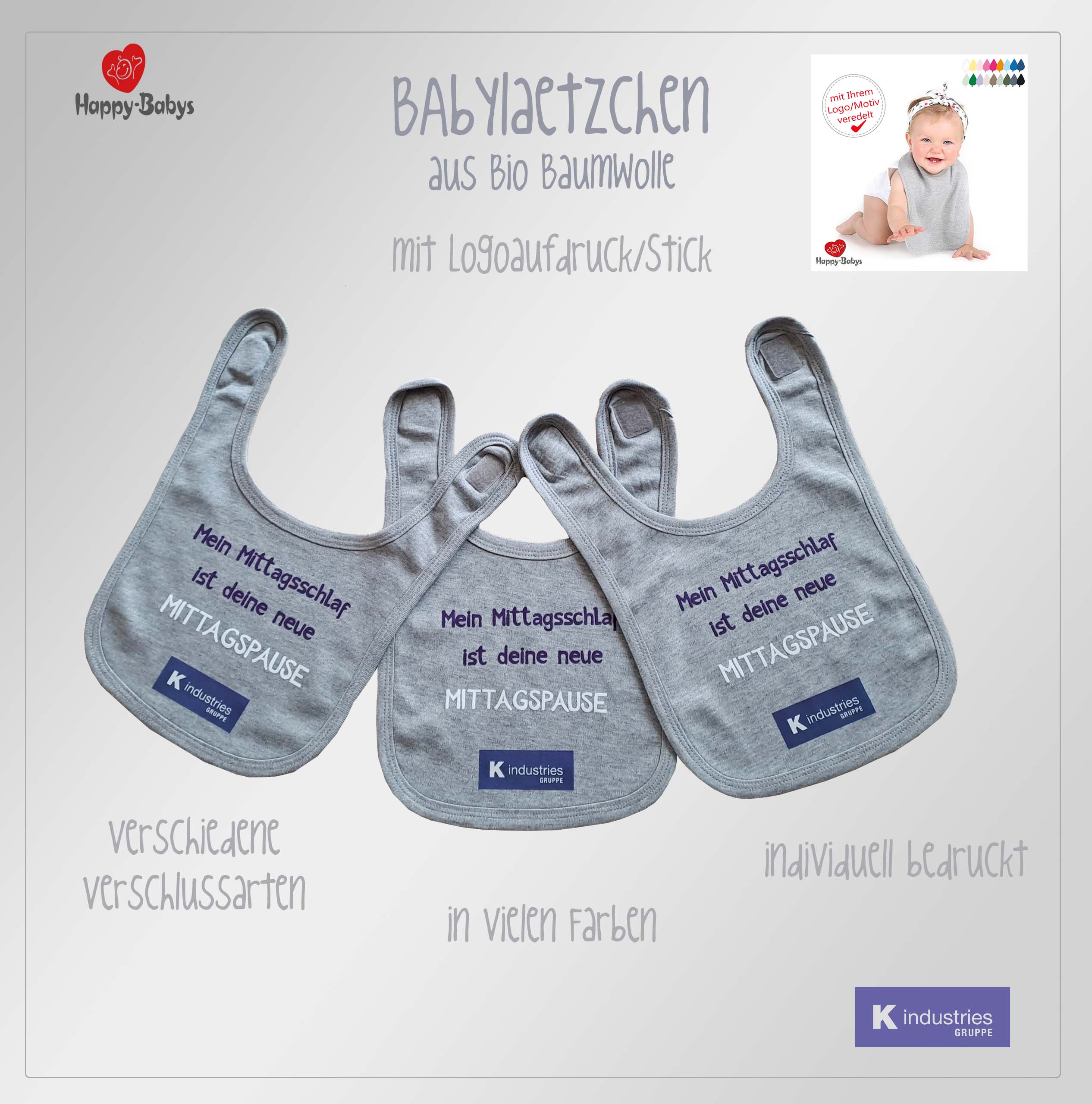 Babylätzchen als Werbeartikel mit Logoaufdruck